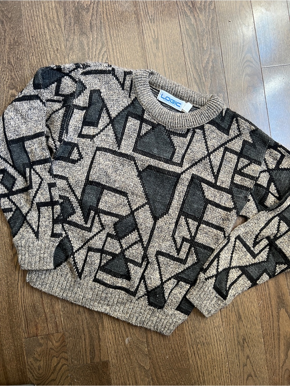 Vintage Logic Old Man Kids Sweater Made In USA Size Medium 10/12